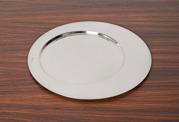 Italian Modern Silver Plated Serving Plate by Gio Ponti, 1980s-JDR-1804943