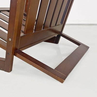 Italian Modern Slanted Wood Armchair, 1980s-GDD-1796881