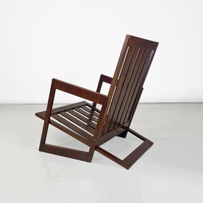 Italian Modern Slanted Wood Armchair, 1980s-GDD-1796881