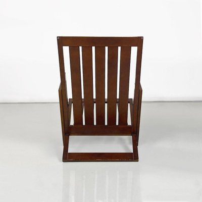 Italian Modern Slanted Wood Armchair, 1980s-GDD-1796881