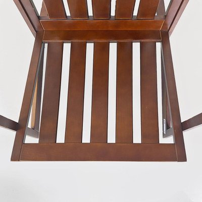 Italian Modern Slanted Wood Armchair, 1980s-GDD-1796881