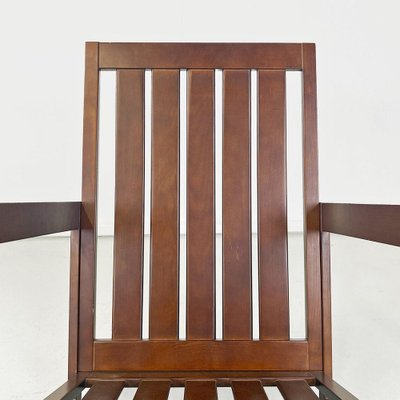 Italian Modern Slanted Wood Armchair, 1980s-GDD-1796881