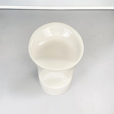 Italian Modern Space Age Stool with Footrest in White Plastic, 1990s-GDD-1393015