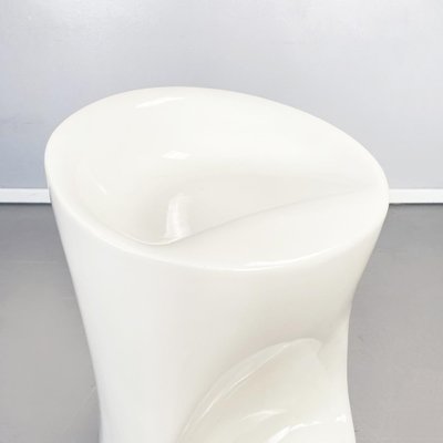 Italian Modern Space Age Stool with Footrest in White Plastic, 1990s-GDD-1393015