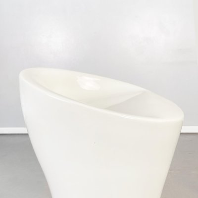 Italian Modern Space Age Stool with Footrest in White Plastic, 1990s-GDD-1393015