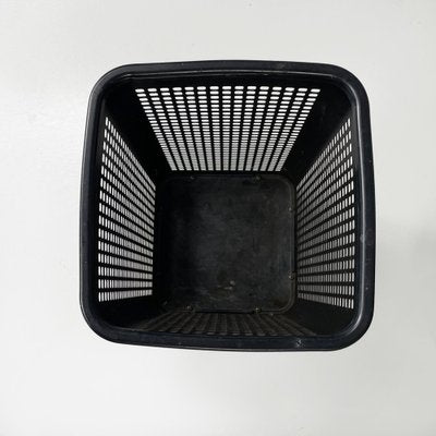 Italian Modern Square Black Metal and Plastic Baskets from Neolt, 1980s, Set of 2-GDD-1801616