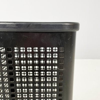 Italian Modern Square Black Metal and Plastic Baskets from Neolt, 1980s, Set of 2-GDD-1801616