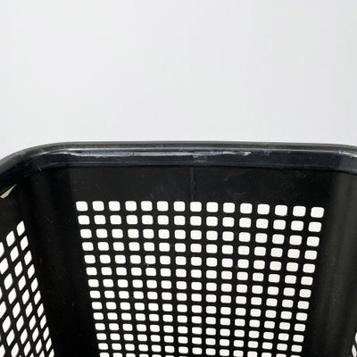 Italian Modern Square Black Metal and Plastic Baskets from Neolt, 1980s, Set of 2-GDD-1801616