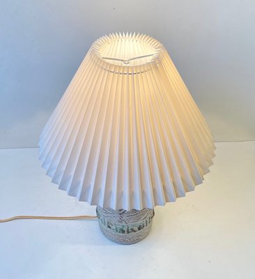 Italian Modern Table Lamp in Ceramic with Green Stripes, 1970s-LCR-1419799