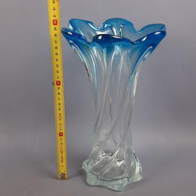 Italian Modern Transparent Murano Glass Vase, 1970s-PWG-2041236