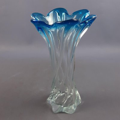 Italian Modern Transparent Murano Glass Vase, 1970s-PWG-2041236