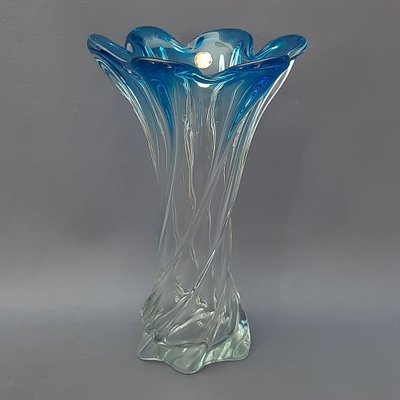 Italian Modern Transparent Murano Glass Vase, 1970s-PWG-2041236