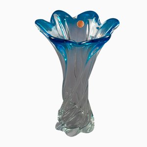 Italian Modern Transparent Murano Glass Vase, 1970s-PWG-2041236