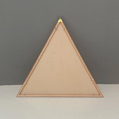 Italian Modern Triangular Painting with Collage, 1980s, Glass, Paper & Wood, Framed-GDD-1354968