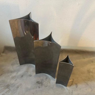 Italian Modern Triangular Vases in the style of Sabattini, 1980s, Set of 3-NMK-1764384