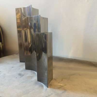 Italian Modern Triangular Vases in the style of Sabattini, 1980s, Set of 3-NMK-1764384