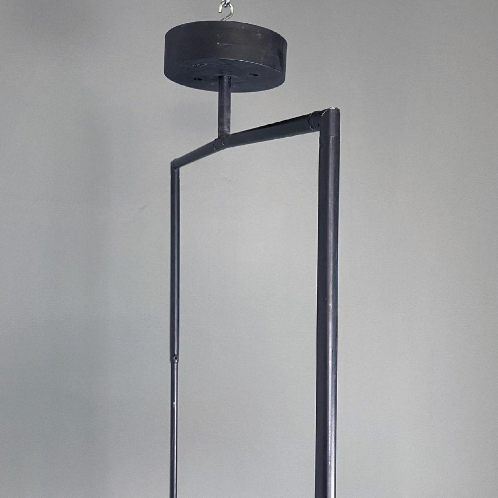 Italian Modern White Black Zefiro Chandelier by Mario Botta for Artemide, 1990s