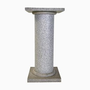 Italian Modern Wood Painted as Stone Pedestal Column, 1990s-GDD-1454403