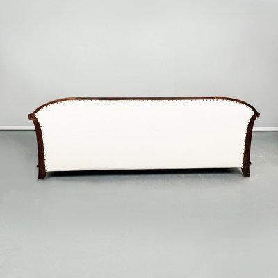 Italian Modern Wooden Sofa with White Fabric, 1940s-GDD-1281062