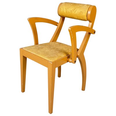 Italian Modern Yellow Fabric and Wooden Chair from Bros/S, 1980s-GDD-1787106