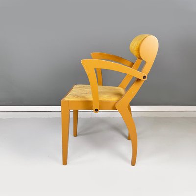 Italian Modern Yellow Fabric and Wooden Chair from Bros/S, 1980s-GDD-1787106