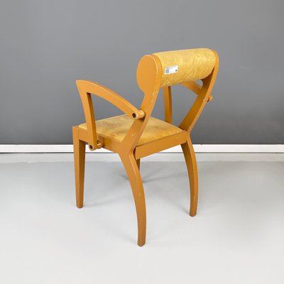 Italian Modern Yellow Fabric and Wooden Chair from Bros/S, 1980s-GDD-1787106