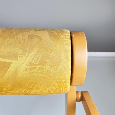 Italian Modern Yellow Fabric and Wooden Chair from Bros/S, 1980s-GDD-1787106