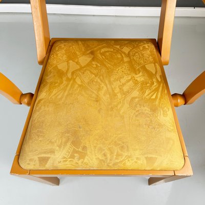 Italian Modern Yellow Fabric and Wooden Chair from Bros/S, 1980s-GDD-1787106