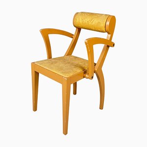 Italian Modern Yellow Fabric and Wooden Chair from Bros/S, 1980s-GDD-1787106