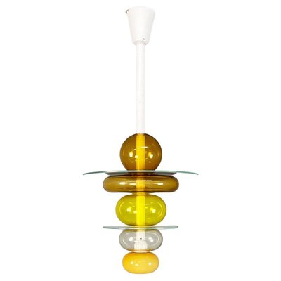 Italian Modern Yellow Glass Chandelier by Ettore Sottsass for Venini, 1990-GDD-2034362