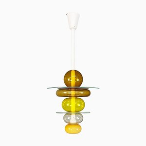 Italian Modern Yellow Glass Chandelier by Ettore Sottsass for Venini, 1990-GDD-2034362