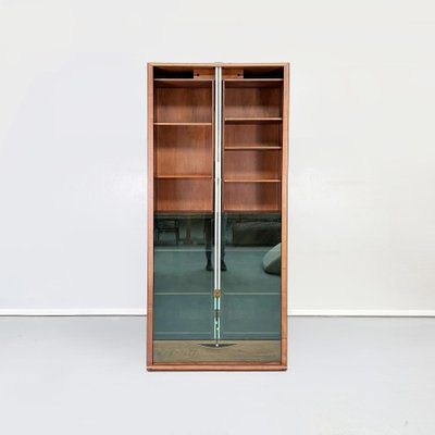 Italian Modern Zibaldone Bookcase in Wood and Glass by Carlo Scarpa for Bernini, 1974-GDD-1416758