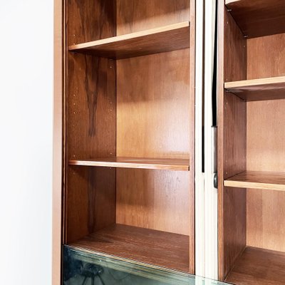 Italian Modern Zibaldone Bookcase in Wood and Glass by Carlo Scarpa for Bernini, 1974-GDD-1416758