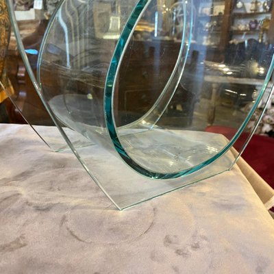 Italian Modernist Transparent Green Glass Vase, 1980s-NMK-1056901