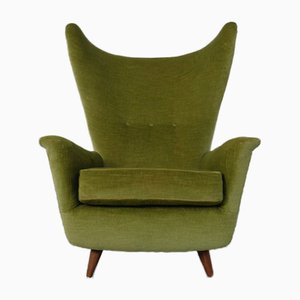 Italian Mohair Wingback Chair, 1950s-RDW-1034691