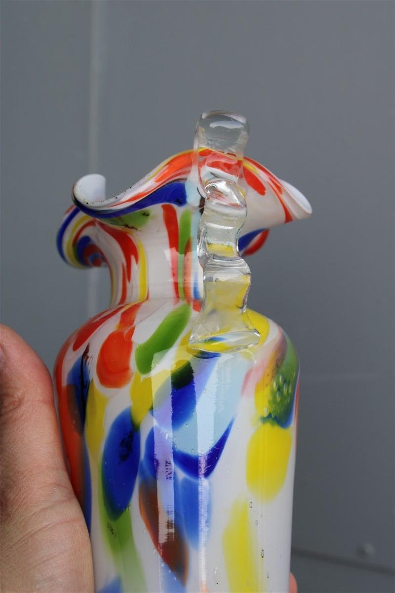 Italian Multi Colored Murano Glass Jar, 1960s