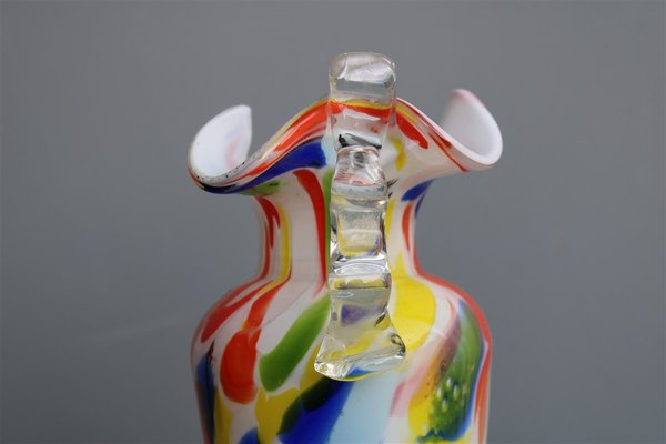 Italian Multi Colored Murano Glass Jar, 1960s-EH-1251774