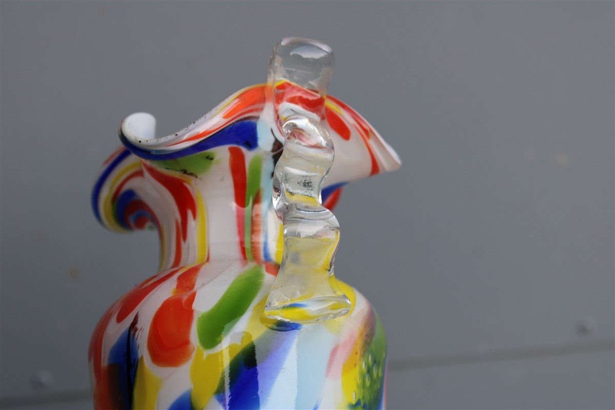 Italian Multi Colored Murano Glass Jar, 1960s