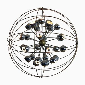 Italian Multi Light Sputnik Chandelier with Chrome Lamps from Reggiani, 1970s-MBH-1032026