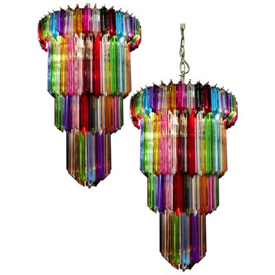 Italian Multicolored Quadriedri Chandeliers, Set of 2-OVO-1235257