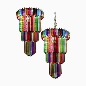 Italian Multicolored Quadriedri Chandeliers, Set of 2-OVO-1235257