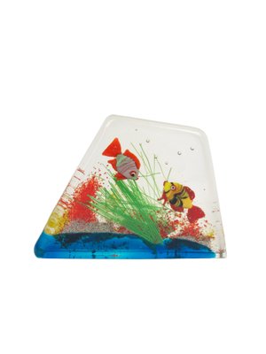 Italian Murano Art Glass Aquarium Block from Cenedese-LYQ-1171745