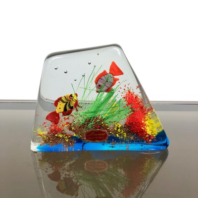 Italian Murano Art Glass Aquarium Block from Cenedese-LYQ-1171745