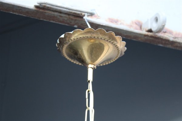 Italian Murano Brass Chandelier from Venini, 1950s-EH-1251775