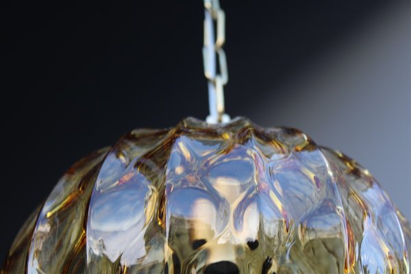 Italian Murano Brass Chandelier from Venini, 1950s-EH-1251775