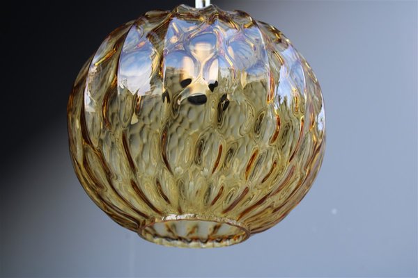 Italian Murano Brass Chandelier from Venini, 1950s-EH-1251775