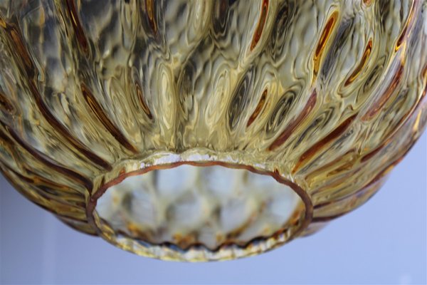 Italian Murano Brass Chandelier from Venini, 1950s-EH-1251775