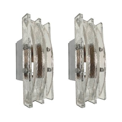 Italian Murano Crystal Wall Lights from Poliarte, 1970s, Set of 2-TPE-1134208