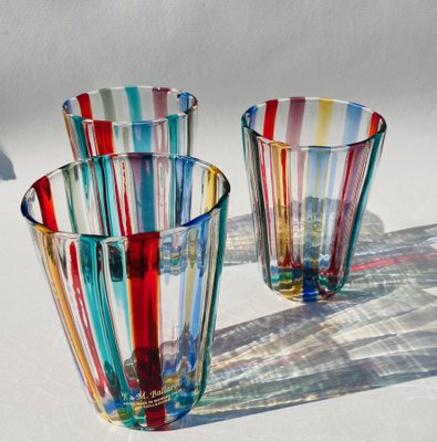 Italian Murano Drinking Set in the style of Gio Ponti, Set of 6-TKI-1097927