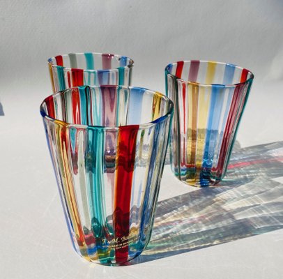 Italian Murano Drinking Set in the style of Gio Ponti, Set of 6-TKI-1097927